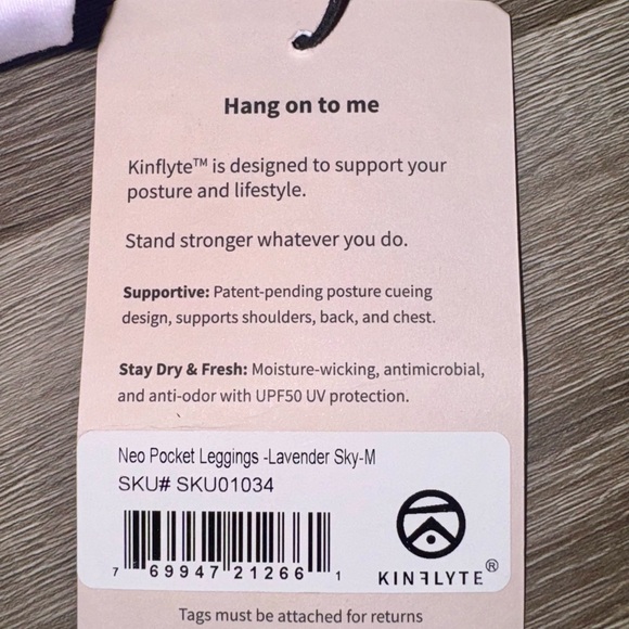 KINFLYTE Neo Pocket Legging Lavender Sky High Rise Athletic Gym Athleisure - Picture 3 of 5